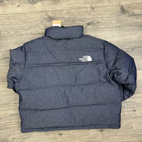 The North Face Jacket Size 2XL Womens Reversible Nuptse 92 Denim Blue Black $380 - Picture 5 of 12